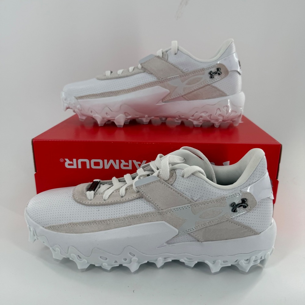 Under Armour Harper 10 Pro TPU Low Baseball Cleats White 6010136-101 Mens 9.5